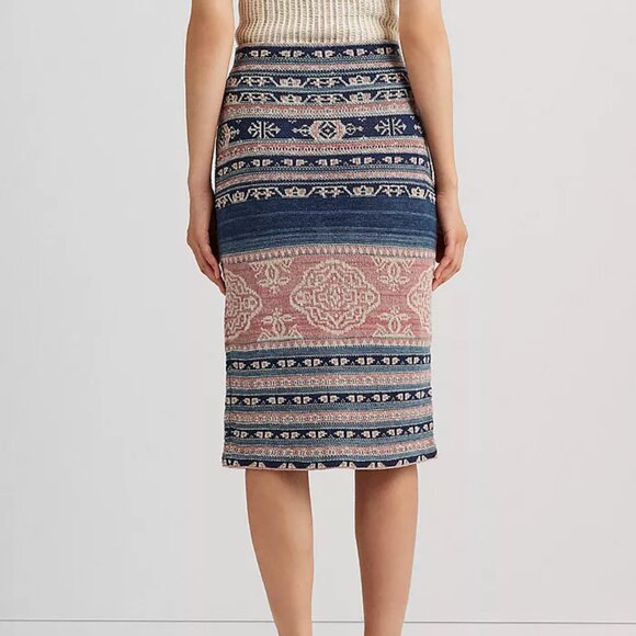 🚨 50% OFF BUNDLES! 🚨 NWT Lauren Ralph Lauren Geometric Striped Pencil Skirt - Picture 2 of 10